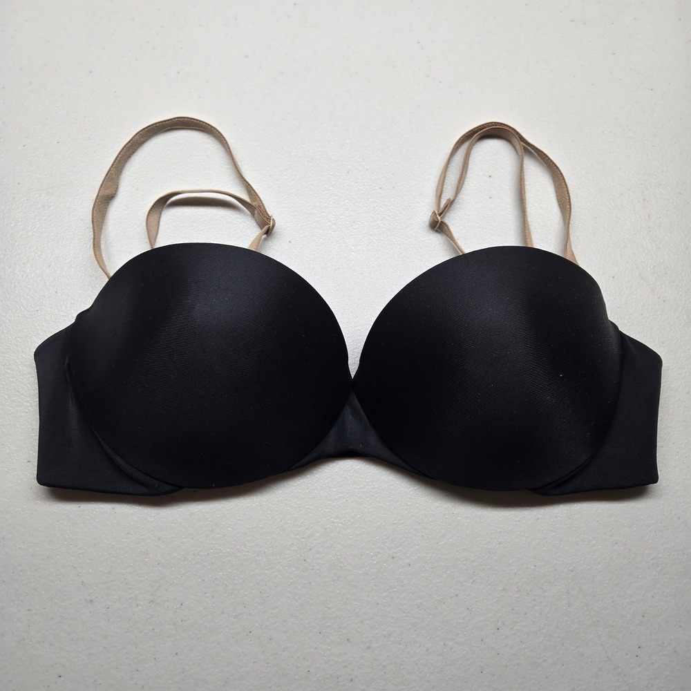 Sweet Nothings‎ Women Bra 34C Black Push Up Underwired Strap Adjustable